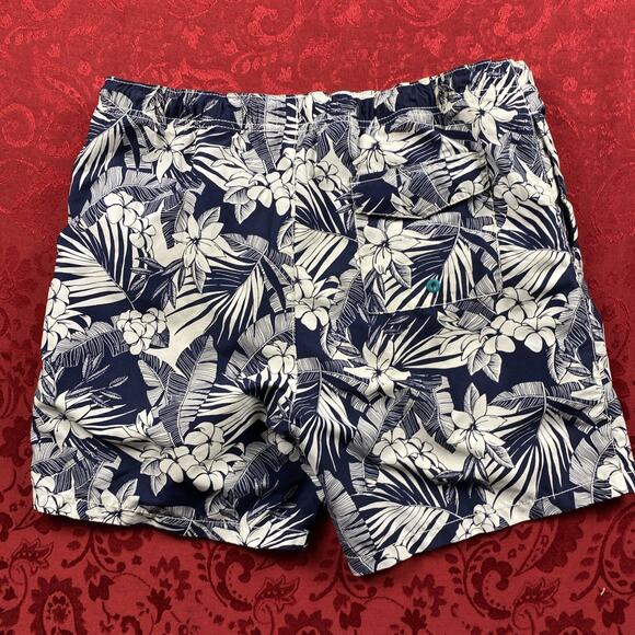 Tommy‎ Bahama Swim Trunks Men Medium Blue Palm Leaf Floral Hawaiian RELAX *Read - Picture 6 of 13
